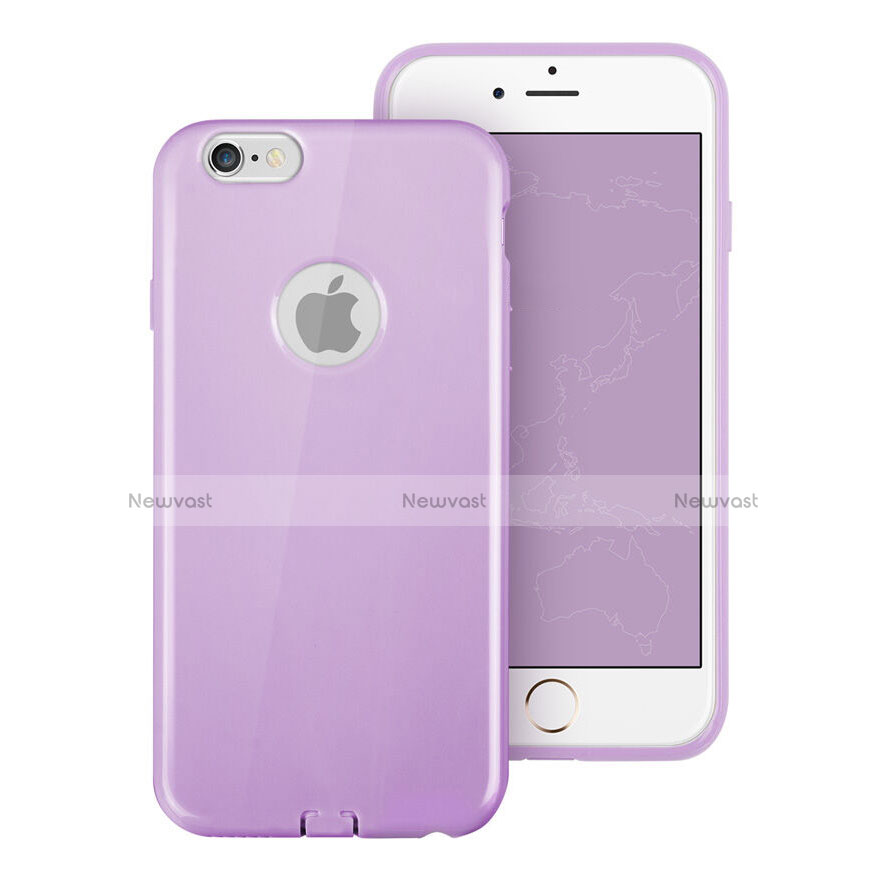 Silicone Candy Rubber Soft Cover With Hole for Apple iPhone 6S Purple