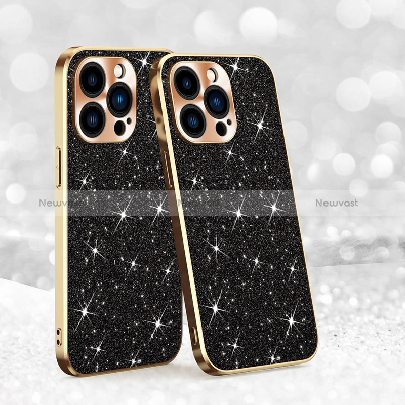 Silicone Candy Rubber TPU Bling-Bling Soft Case Cover AC1 for Apple iPhone 13 Pro Max Black