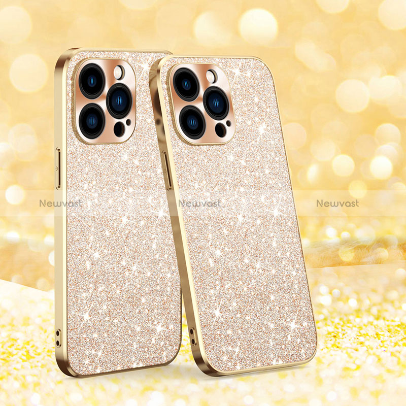 Silicone Candy Rubber TPU Bling-Bling Soft Case Cover AC1 for Apple iPhone 13 Pro Max Gold