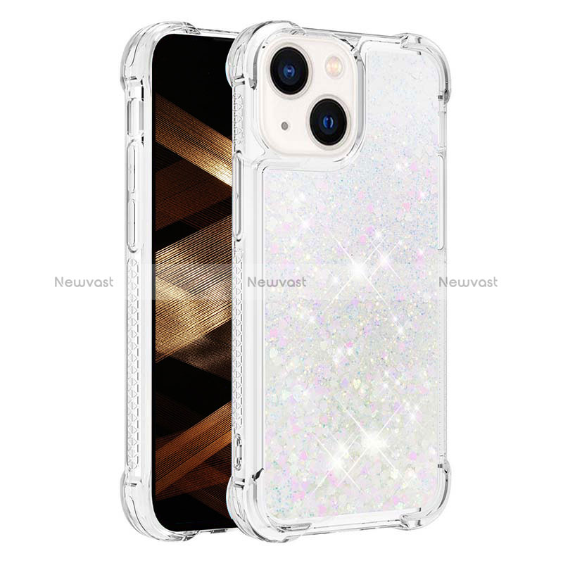 Silicone Candy Rubber TPU Bling-Bling Soft Case Cover S01 for Apple iPhone 13 Silver