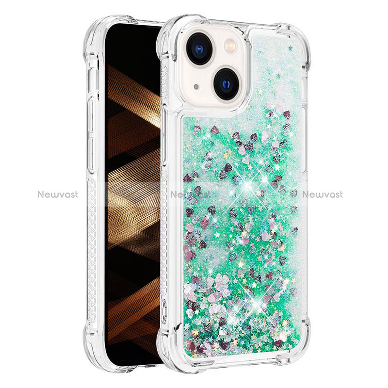 Silicone Candy Rubber TPU Bling-Bling Soft Case Cover S01 for Apple iPhone 14 Green