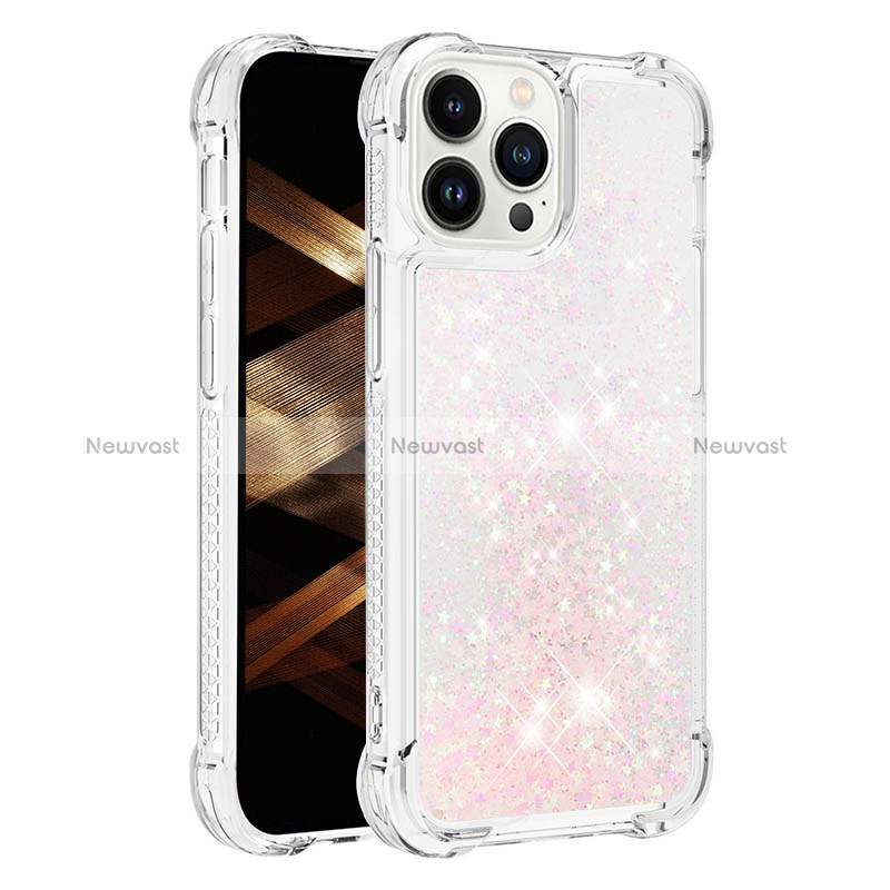 Silicone Candy Rubber TPU Bling-Bling Soft Case Cover S01 for Apple iPhone 14 Pro Pink