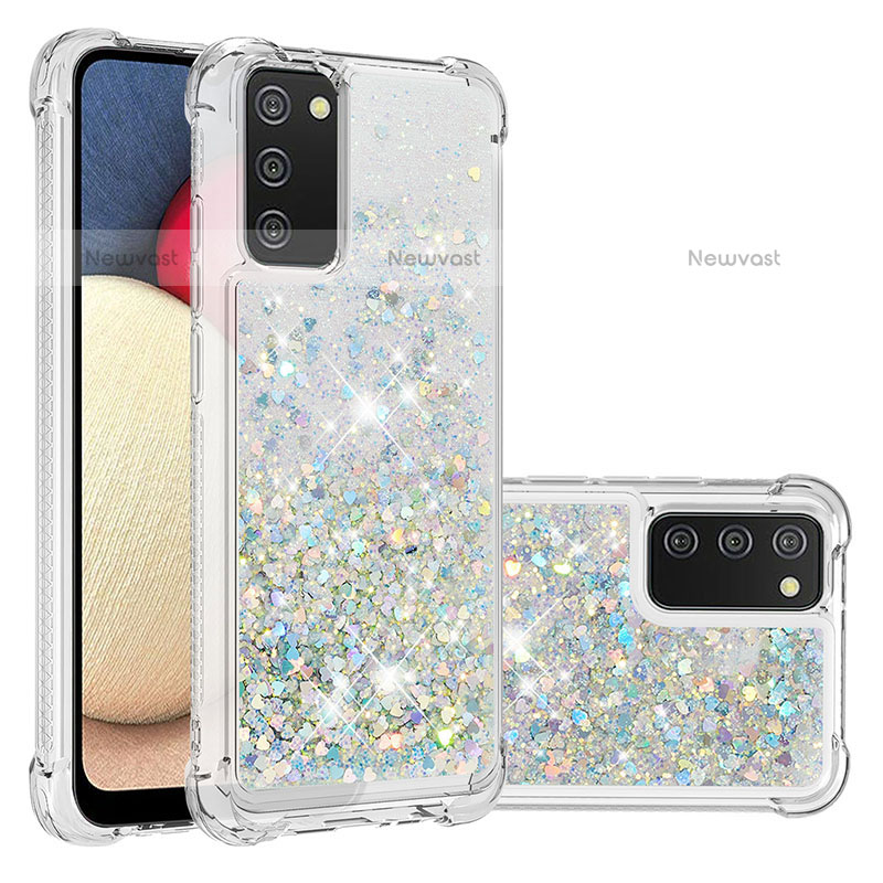 Silicone Candy Rubber TPU Bling-Bling Soft Case Cover S01 for Samsung Galaxy A02s Silver