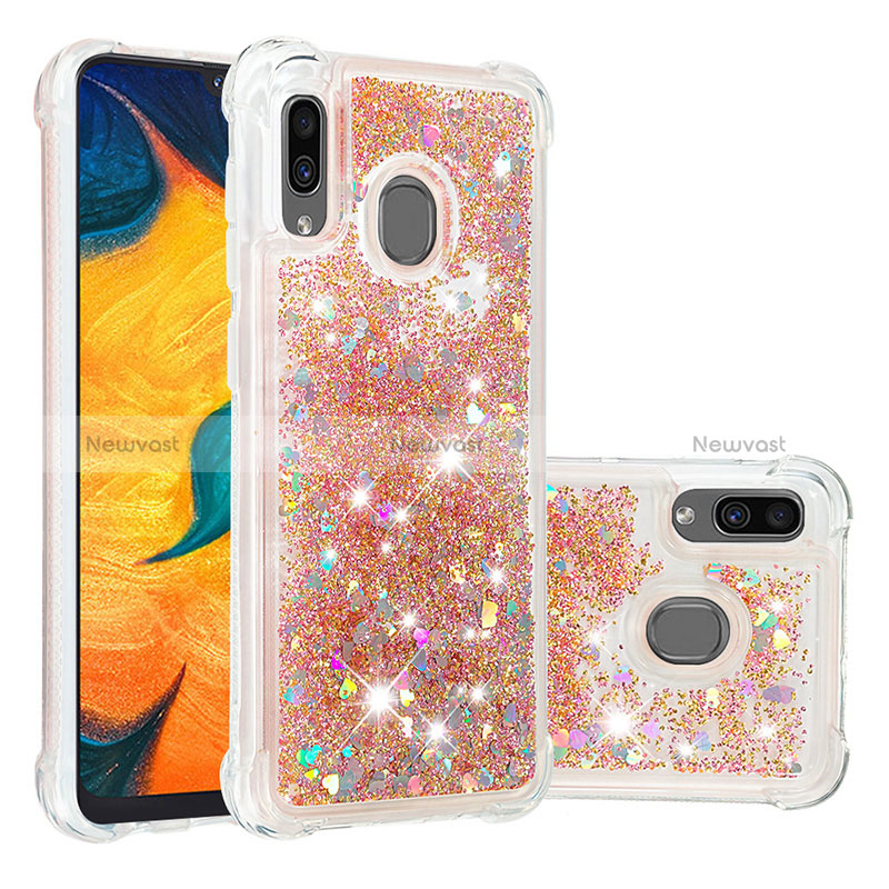 Silicone Candy Rubber TPU Bling-Bling Soft Case Cover S01 for Samsung Galaxy A30 Gold