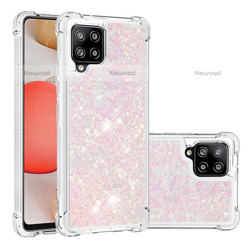 Silicone Candy Rubber TPU Bling-Bling Soft Case Cover S01 for Samsung Galaxy A42 5G Pink
