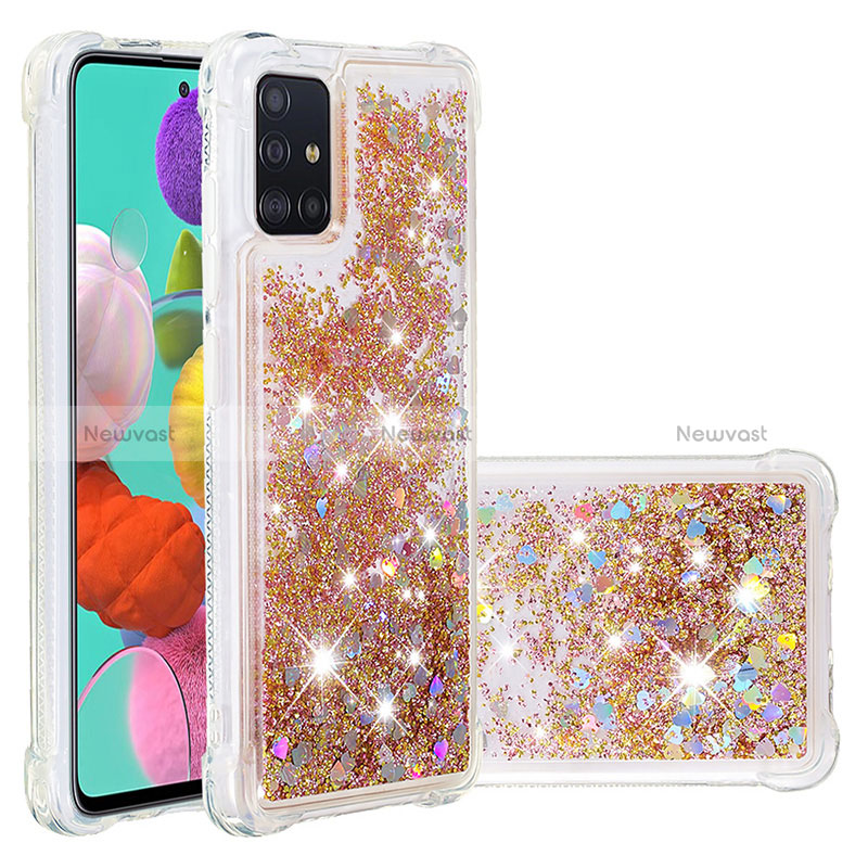 Silicone Candy Rubber TPU Bling-Bling Soft Case Cover S01 for Samsung Galaxy A51 5G Gold