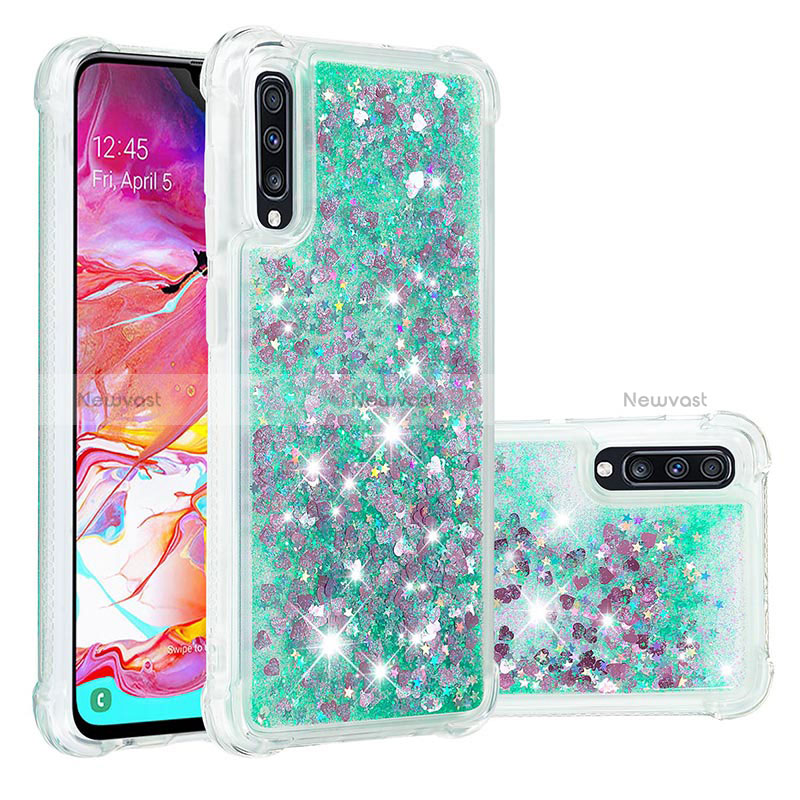 Silicone Candy Rubber TPU Bling-Bling Soft Case Cover S01 for Samsung Galaxy A70 Green