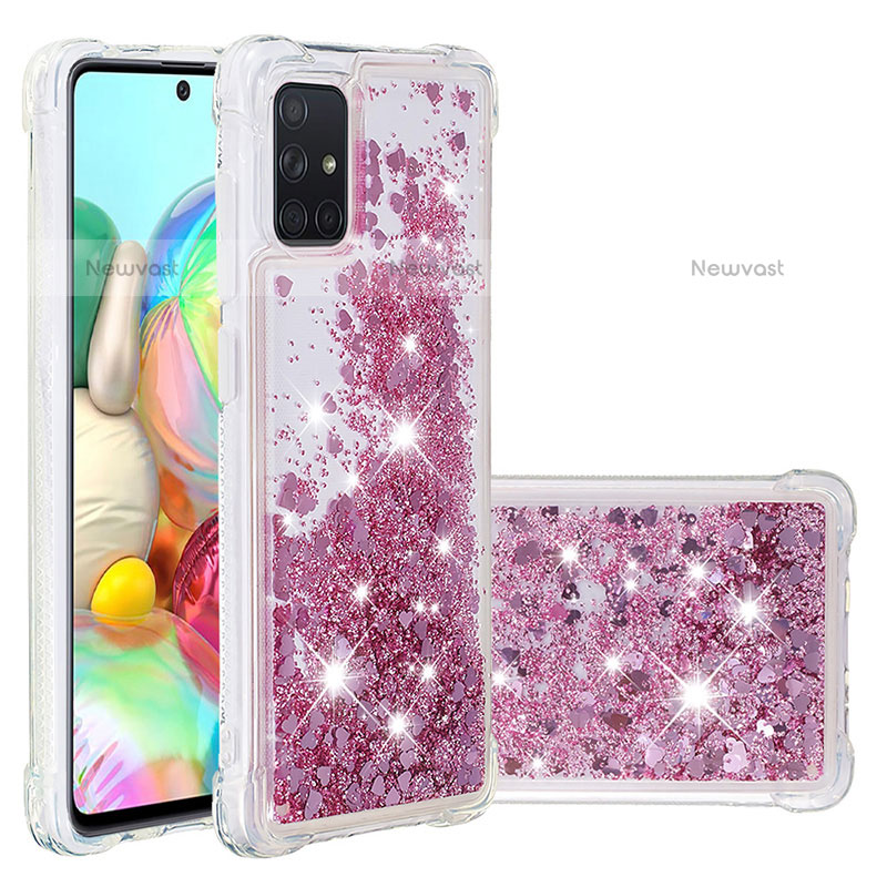 Silicone Candy Rubber TPU Bling-Bling Soft Case Cover S01 for Samsung Galaxy A71 4G A715 Red