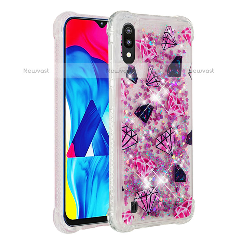 Silicone Candy Rubber TPU Bling-Bling Soft Case Cover S01 for Samsung Galaxy M10 Hot Pink