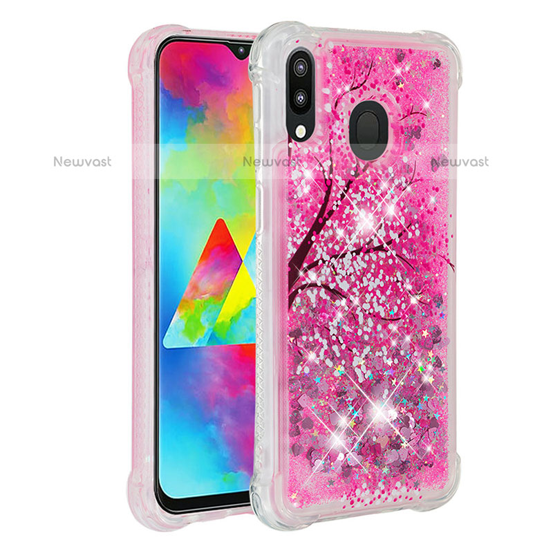 Silicone Candy Rubber TPU Bling-Bling Soft Case Cover S01 for Samsung Galaxy M20 Hot Pink