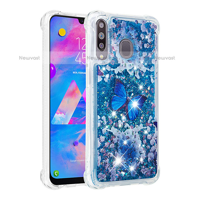 Silicone Candy Rubber TPU Bling-Bling Soft Case Cover S01 for Samsung Galaxy M30 Blue