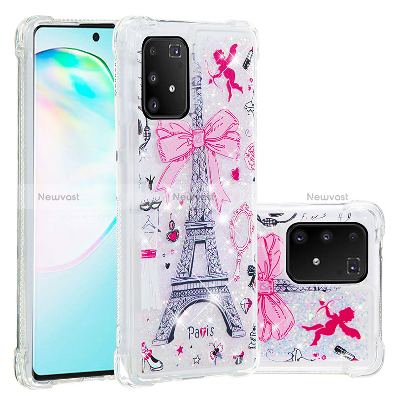 Silicone Candy Rubber TPU Bling-Bling Soft Case Cover S01 for Samsung Galaxy M80S Pink