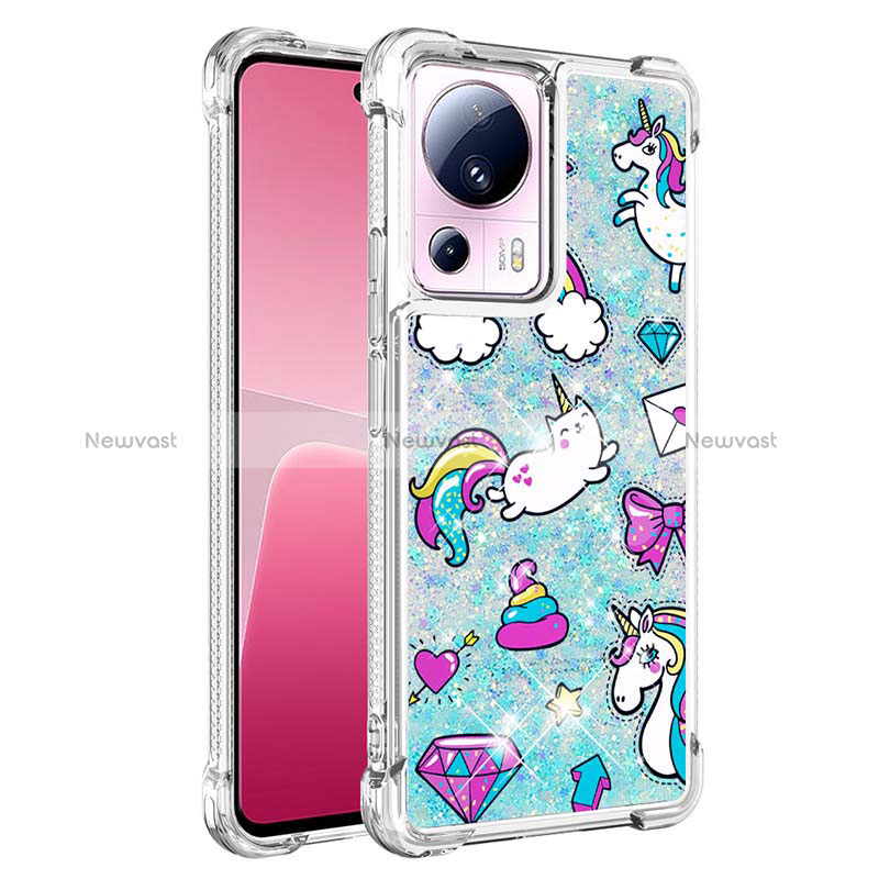 Silicone Candy Rubber TPU Bling-Bling Soft Case Cover S01 for Xiaomi Mi 13 Lite 5G Sky Blue