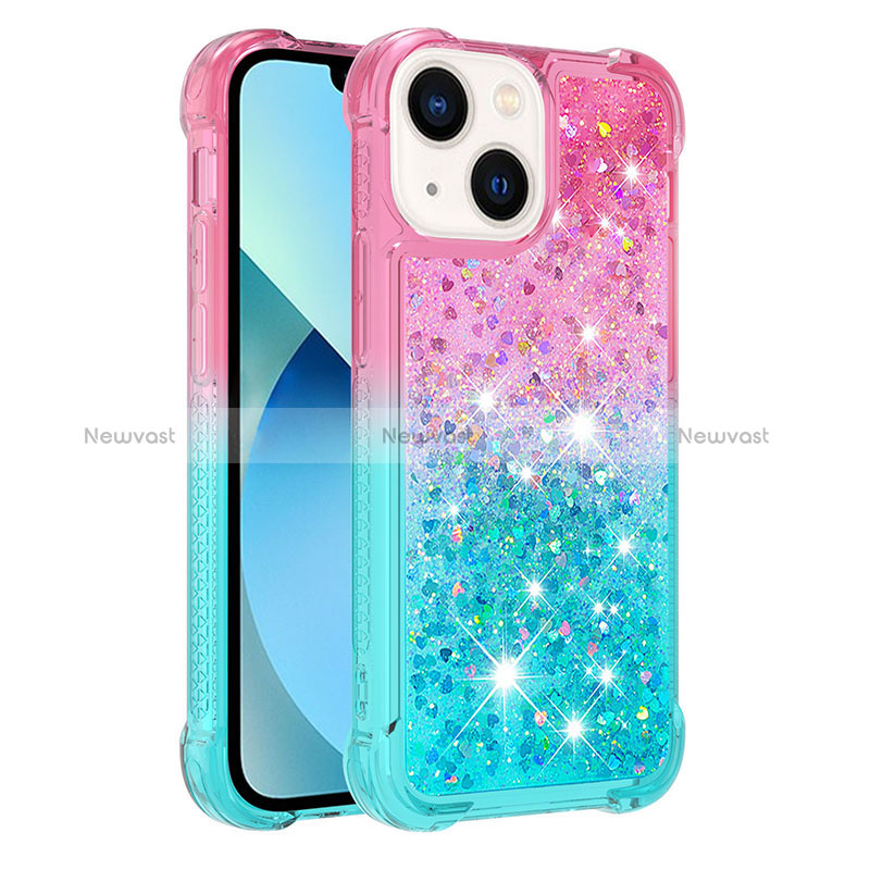 Silicone Candy Rubber TPU Bling-Bling Soft Case Cover S02 for Apple iPhone 13 Pink