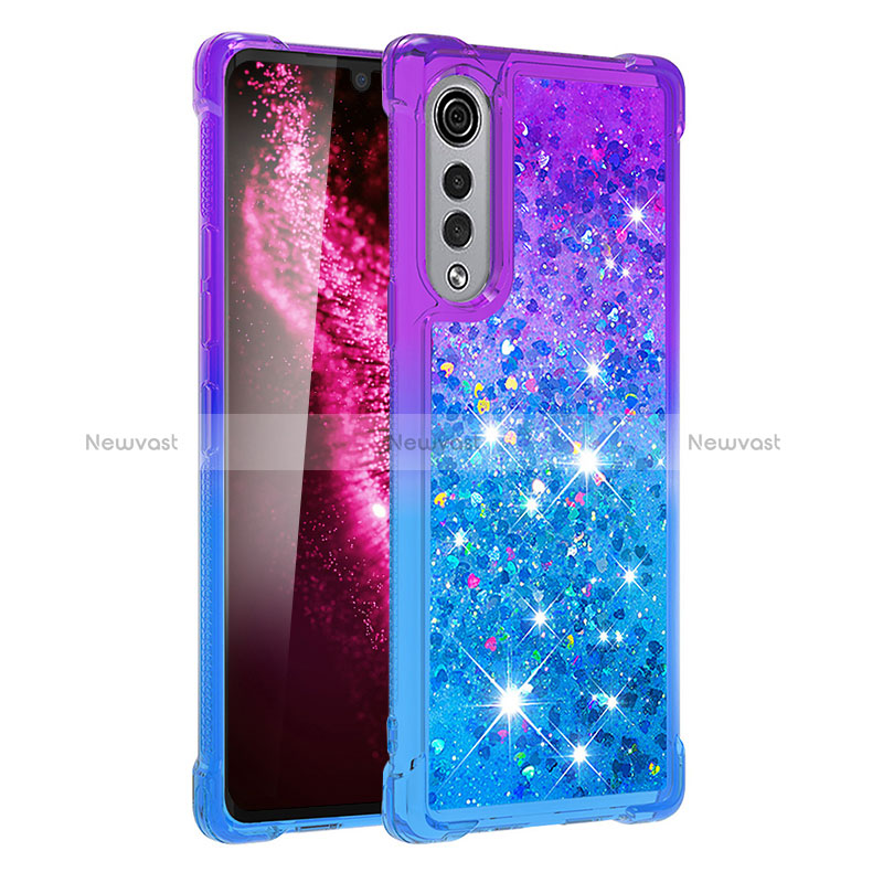 Silicone Candy Rubber TPU Bling-Bling Soft Case Cover S02 for LG Velvet 5G Purple