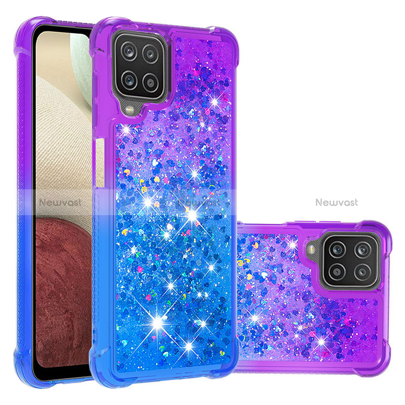 Silicone Candy Rubber TPU Bling-Bling Soft Case Cover S02 for Samsung Galaxy A12 Nacho Purple