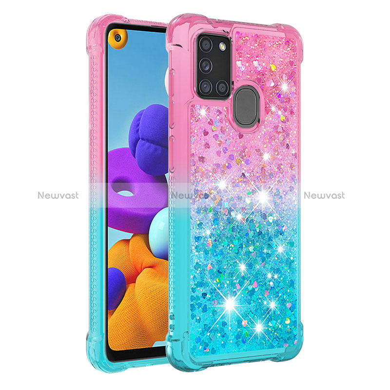 Silicone Candy Rubber TPU Bling-Bling Soft Case Cover S02 for Samsung Galaxy A21s