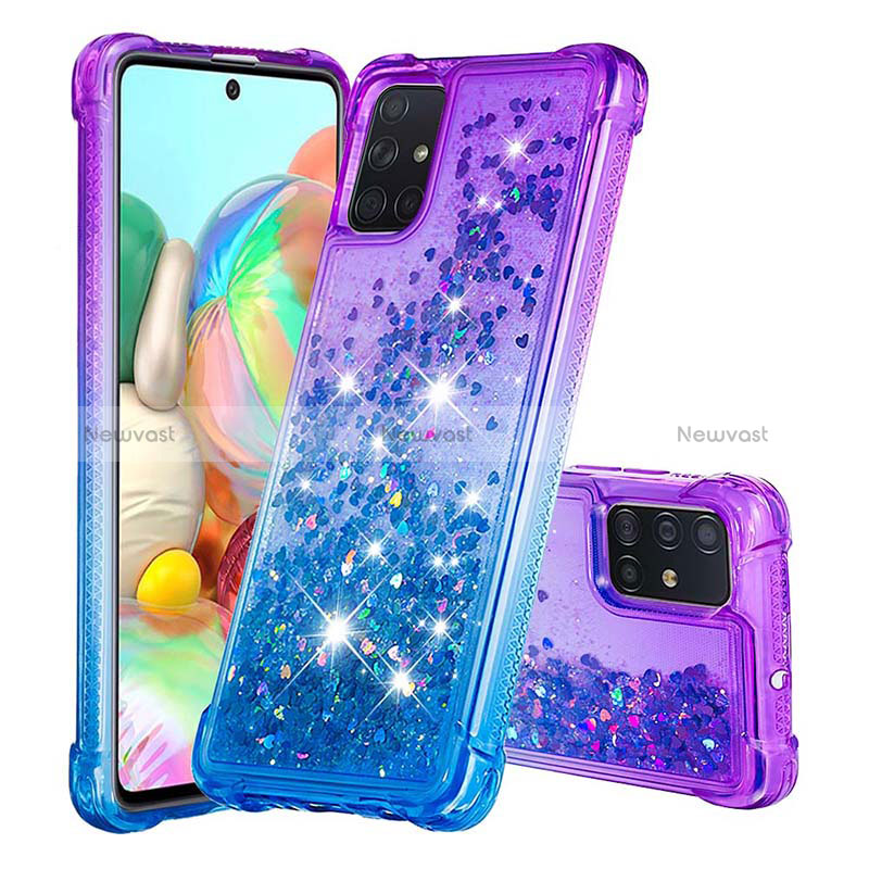 Silicone Candy Rubber TPU Bling-Bling Soft Case Cover S02 for Samsung Galaxy A71 5G Purple