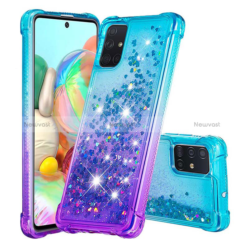 Silicone Candy Rubber TPU Bling-Bling Soft Case Cover S02 for Samsung Galaxy A71 5G Sky Blue