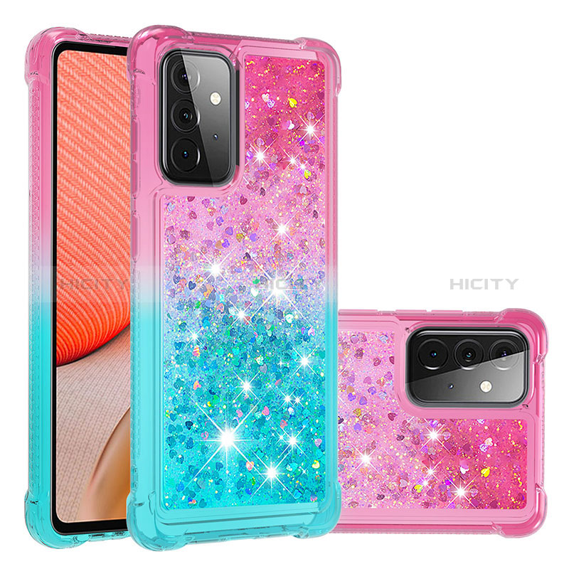 Silicone Candy Rubber TPU Bling-Bling Soft Case Cover S02 for Samsung Galaxy A72 5G Pink