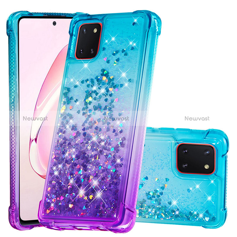 Silicone Candy Rubber TPU Bling-Bling Soft Case Cover S02 for Samsung Galaxy A81 Sky Blue