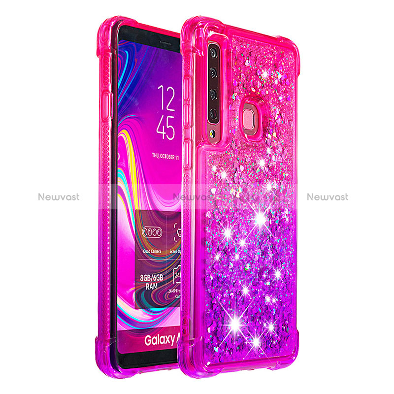 Silicone Candy Rubber TPU Bling-Bling Soft Case Cover S02 for Samsung Galaxy A9 (2018) A920 Hot Pink