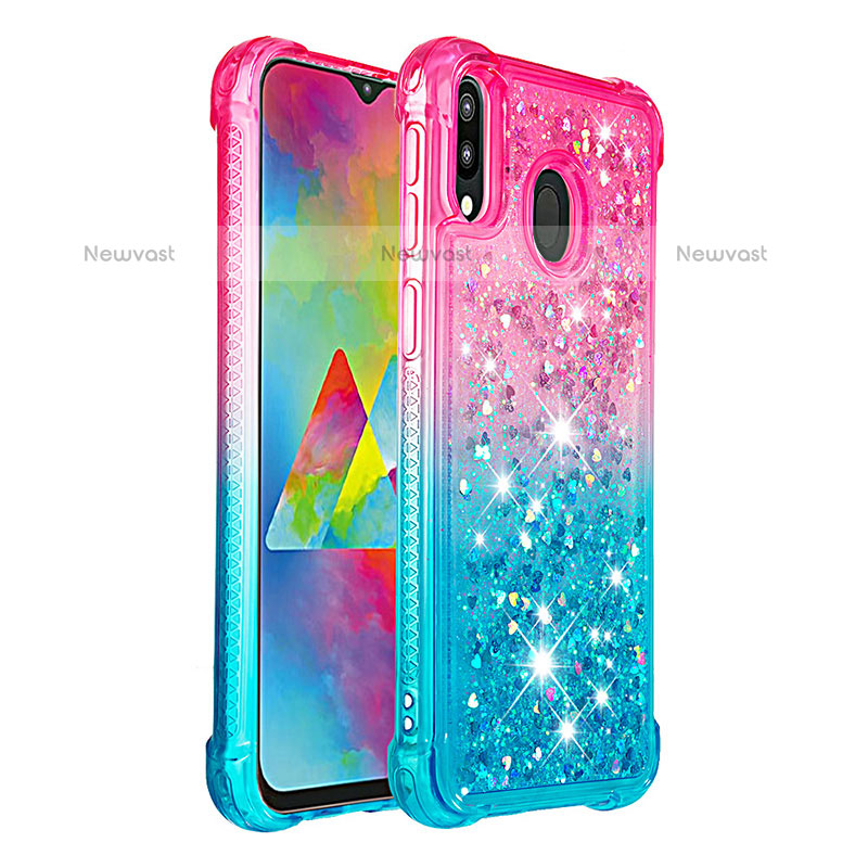 Silicone Candy Rubber TPU Bling-Bling Soft Case Cover S02 for Samsung Galaxy M20 Pink