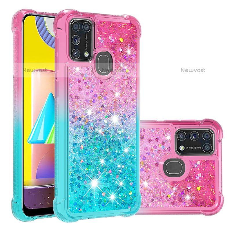 Silicone Candy Rubber TPU Bling-Bling Soft Case Cover S02 for Samsung Galaxy M31 Pink