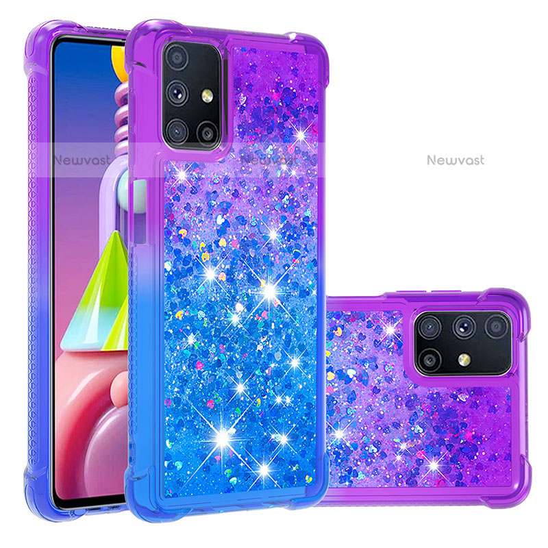 Silicone Candy Rubber TPU Bling-Bling Soft Case Cover S02 for Samsung Galaxy M51 Purple