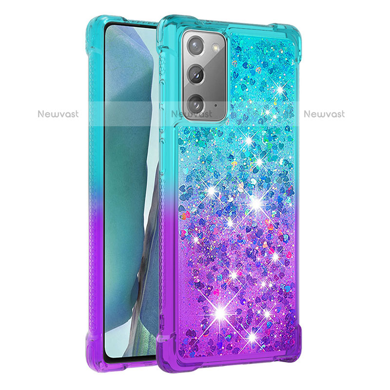 Silicone Candy Rubber TPU Bling-Bling Soft Case Cover S02 for Samsung Galaxy Note 20 5G Sky Blue