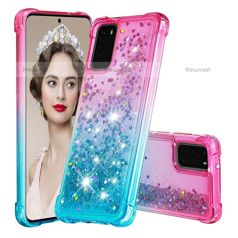 Silicone Candy Rubber TPU Bling-Bling Soft Case Cover S02 for Samsung Galaxy S20 Pink