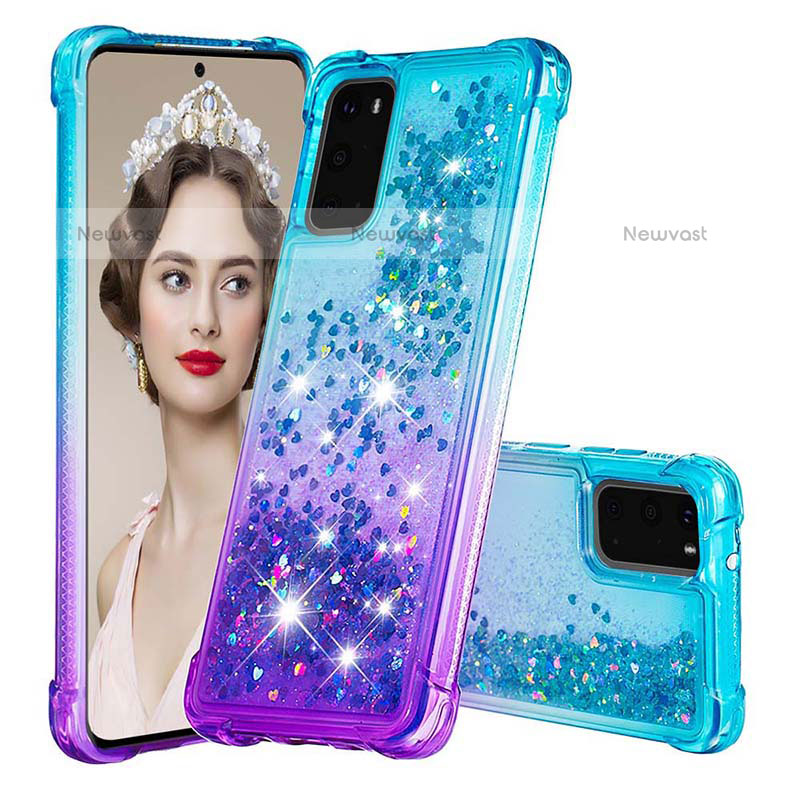 Silicone Candy Rubber TPU Bling-Bling Soft Case Cover S02 for Samsung Galaxy S20 Sky Blue