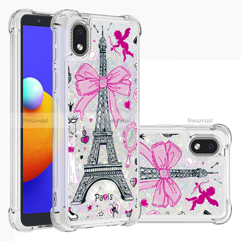 Silicone Candy Rubber TPU Bling-Bling Soft Case Cover S03 for Samsung Galaxy A01 Core Pink
