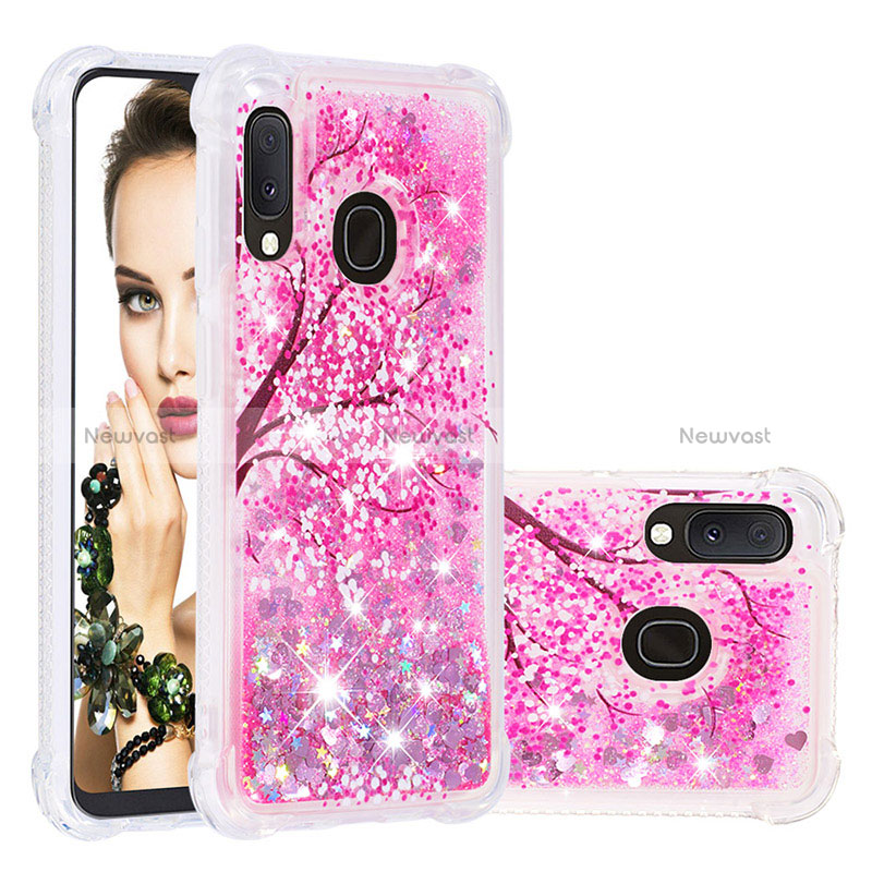 Silicone Candy Rubber TPU Bling-Bling Soft Case Cover S03 for Samsung Galaxy A20e Hot Pink
