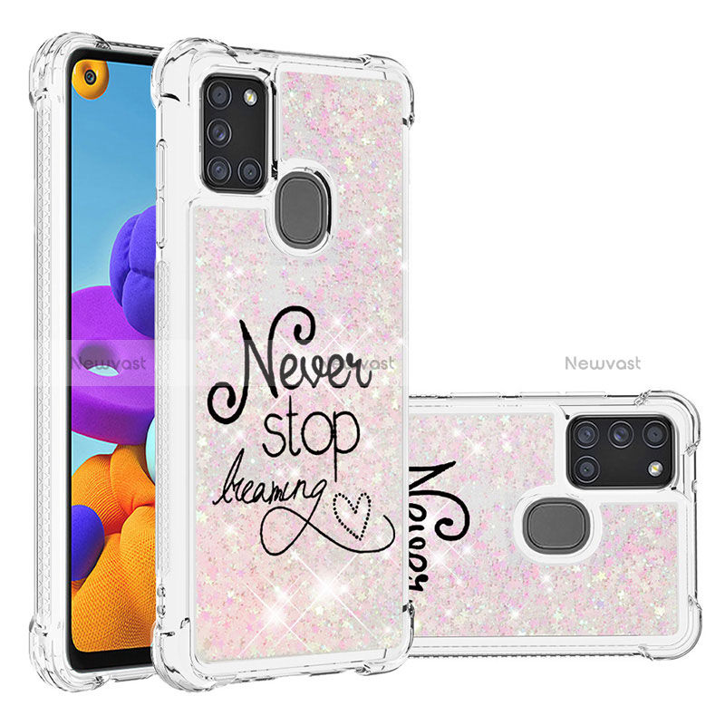 Silicone Candy Rubber TPU Bling-Bling Soft Case Cover S03 for Samsung Galaxy A21s