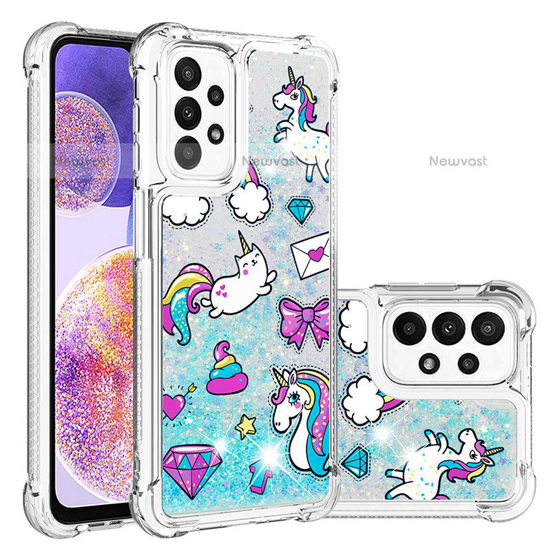 Silicone Candy Rubber TPU Bling-Bling Soft Case Cover S03 for Samsung Galaxy A23 5G Sky Blue