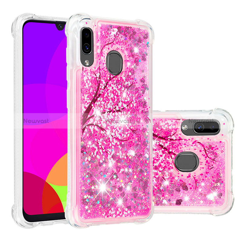 Silicone Candy Rubber TPU Bling-Bling Soft Case Cover S03 for Samsung Galaxy A30 Hot Pink