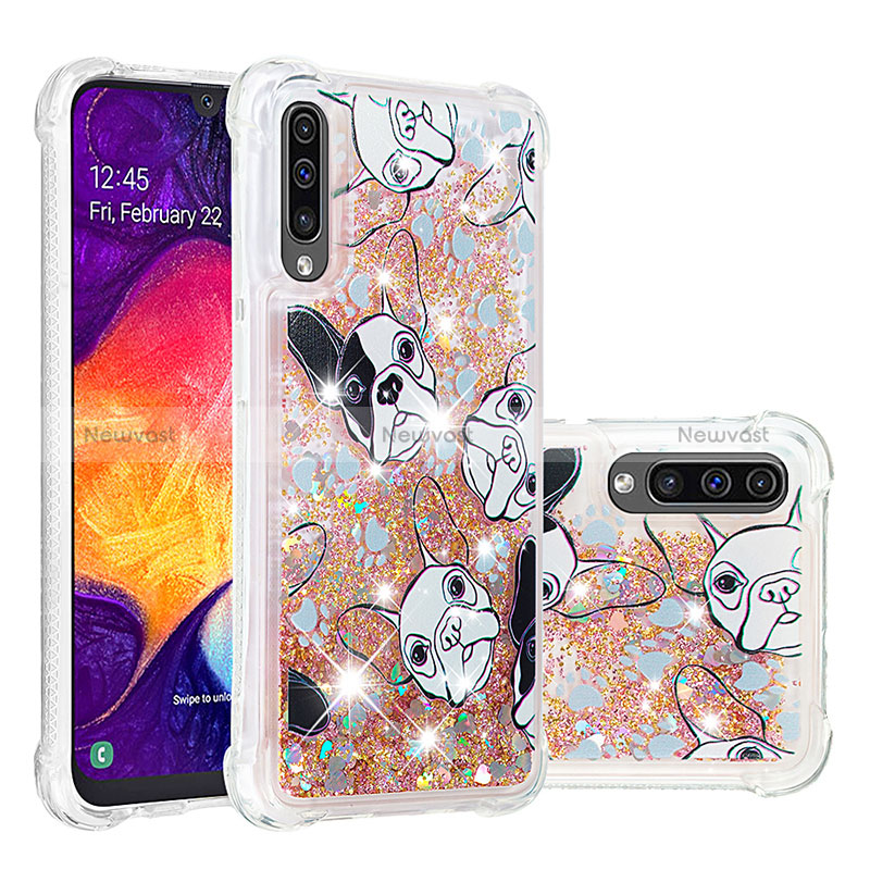 Silicone Candy Rubber TPU Bling-Bling Soft Case Cover S03 for Samsung Galaxy A30S Gold