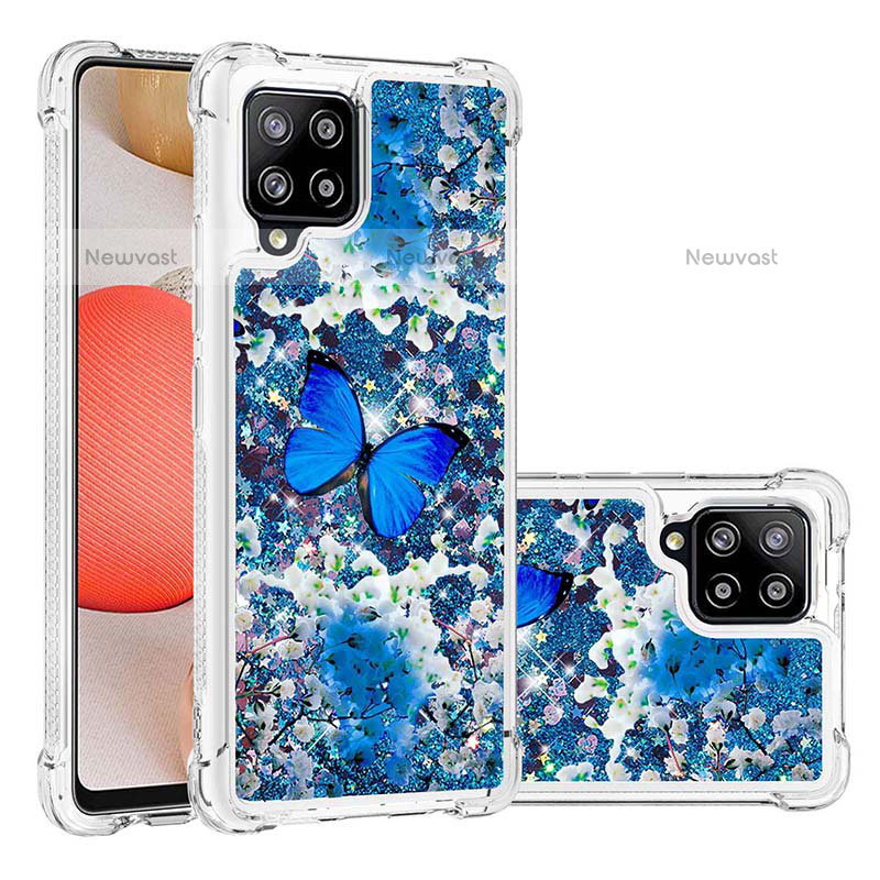Silicone Candy Rubber TPU Bling-Bling Soft Case Cover S03 for Samsung Galaxy A42 5G Blue