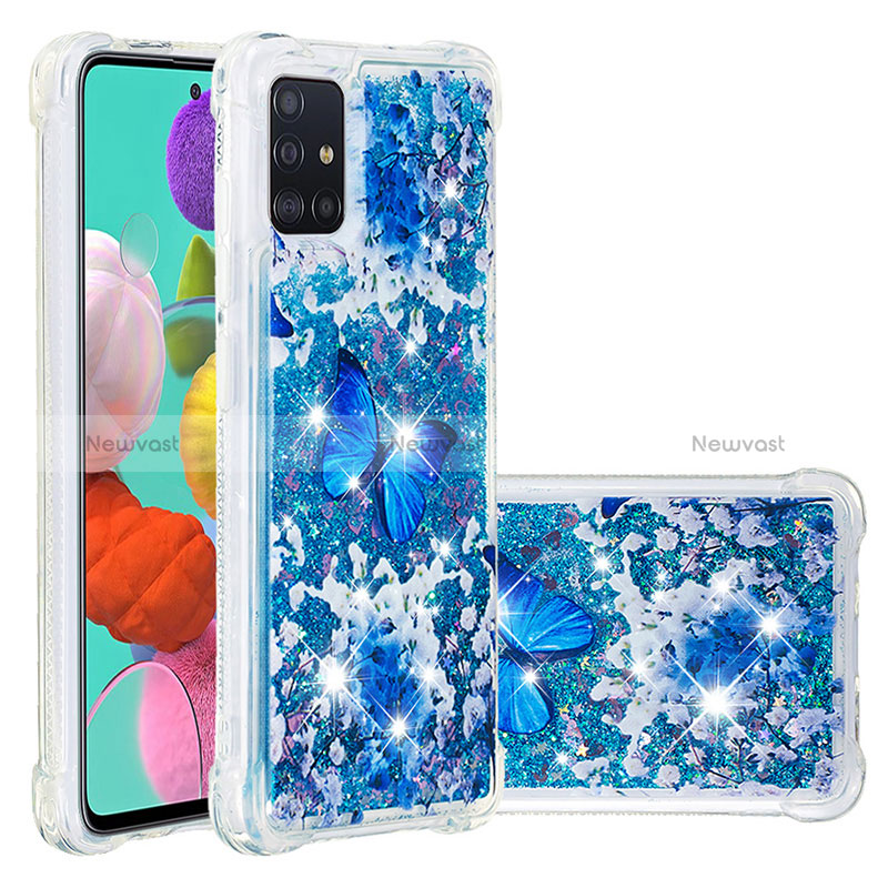 Silicone Candy Rubber TPU Bling-Bling Soft Case Cover S03 for Samsung Galaxy A51 5G Blue