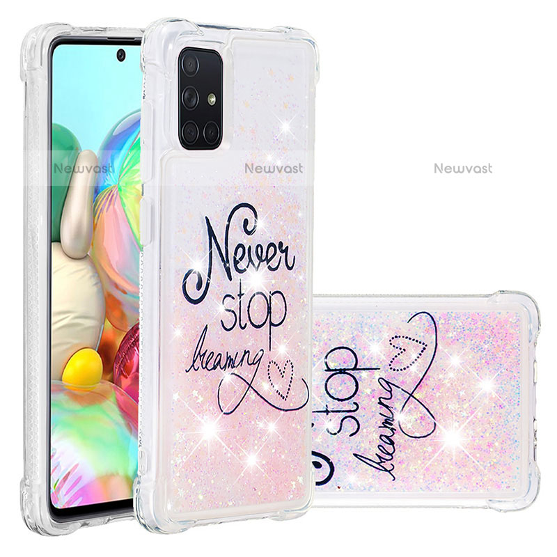 Silicone Candy Rubber TPU Bling-Bling Soft Case Cover S03 for Samsung Galaxy A71 4G A715 Pink