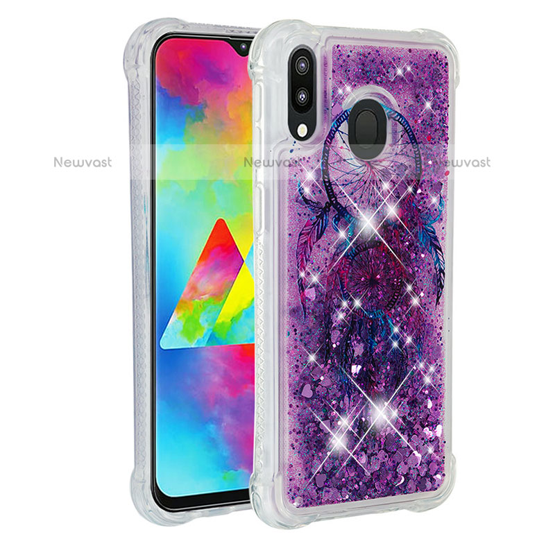 Silicone Candy Rubber TPU Bling-Bling Soft Case Cover S03 for Samsung Galaxy M20 Purple