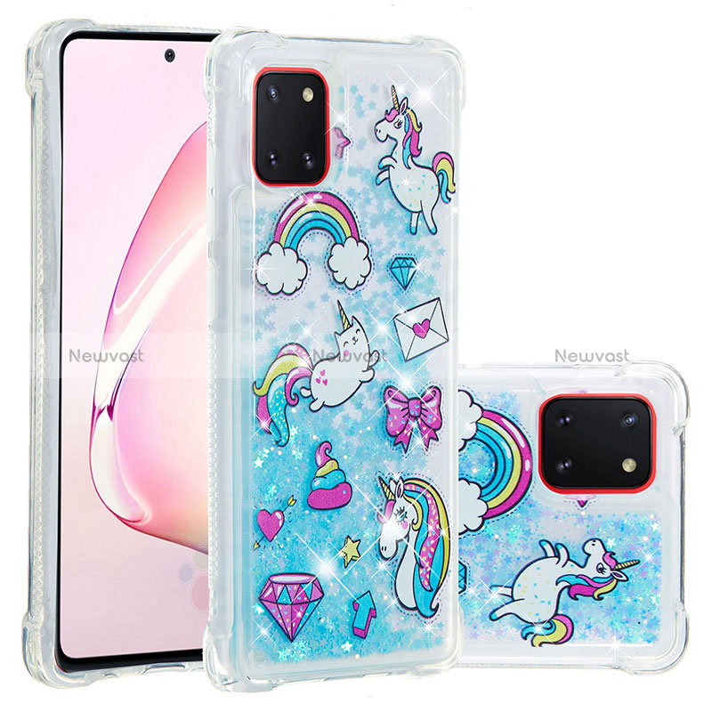 Silicone Candy Rubber TPU Bling-Bling Soft Case Cover S03 for Samsung Galaxy M60s Sky Blue