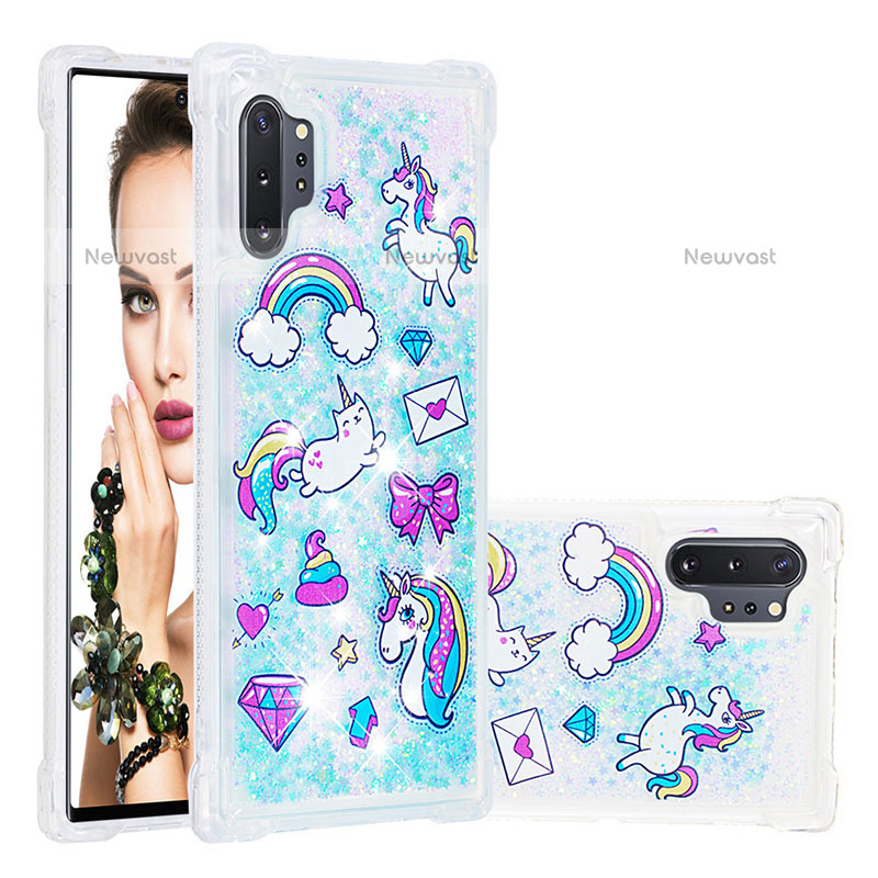 Silicone Candy Rubber TPU Bling-Bling Soft Case Cover S03 for Samsung Galaxy Note 10 Plus 5G Sky Blue