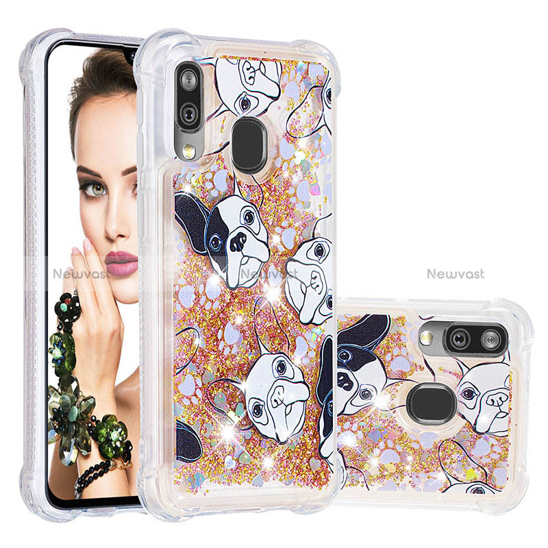 Silicone Candy Rubber TPU Bling-Bling Soft Case Cover S04 for Samsung Galaxy A40 Gold