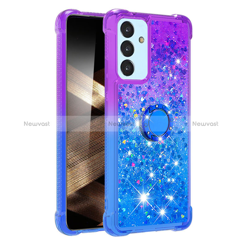 Silicone Candy Rubber TPU Bling-Bling Soft Case Cover with Finger Ring Stand S02 for Samsung Galaxy A15 5G