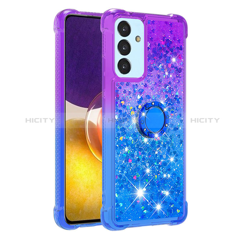 Silicone Candy Rubber TPU Bling-Bling Soft Case Cover with Finger Ring Stand S02 for Samsung Galaxy A25 5G