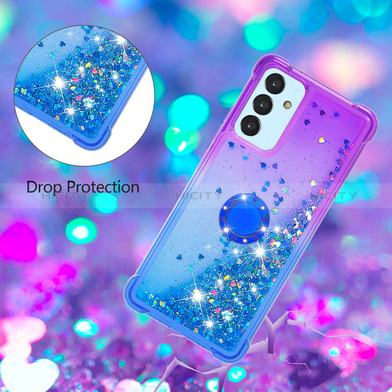 Silicone Candy Rubber TPU Bling-Bling Soft Case Cover with Finger Ring Stand S02 for Samsung Galaxy A82 5G