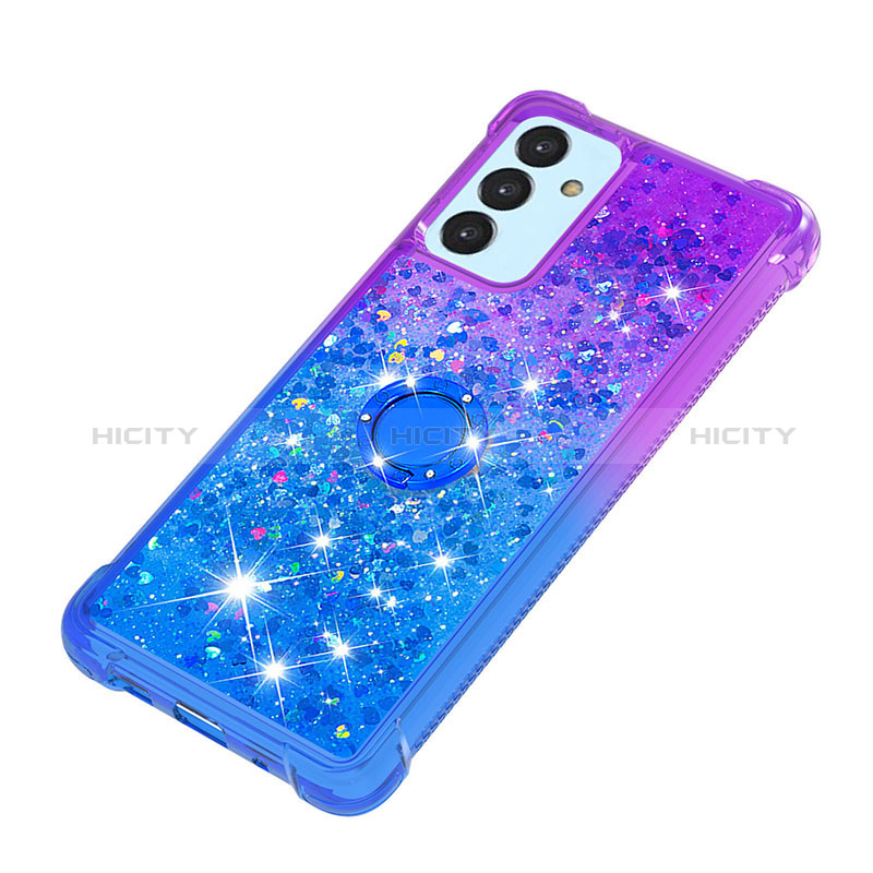 Silicone Candy Rubber TPU Bling-Bling Soft Case Cover with Finger Ring Stand S02 for Samsung Galaxy A82 5G