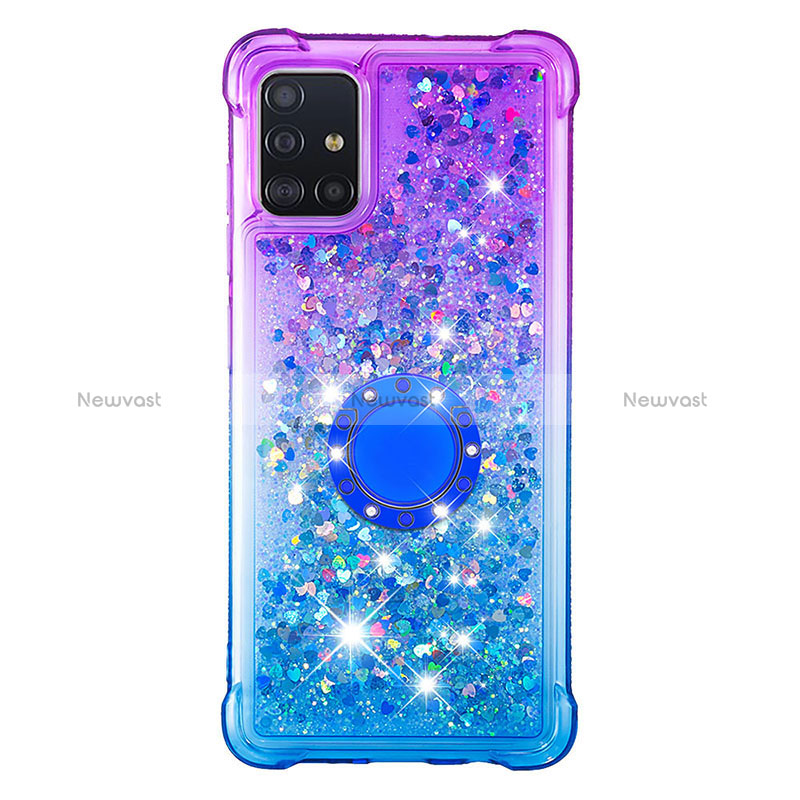 Silicone Candy Rubber TPU Bling-Bling Soft Case Cover with Finger Ring Stand S02 for Samsung Galaxy M40S